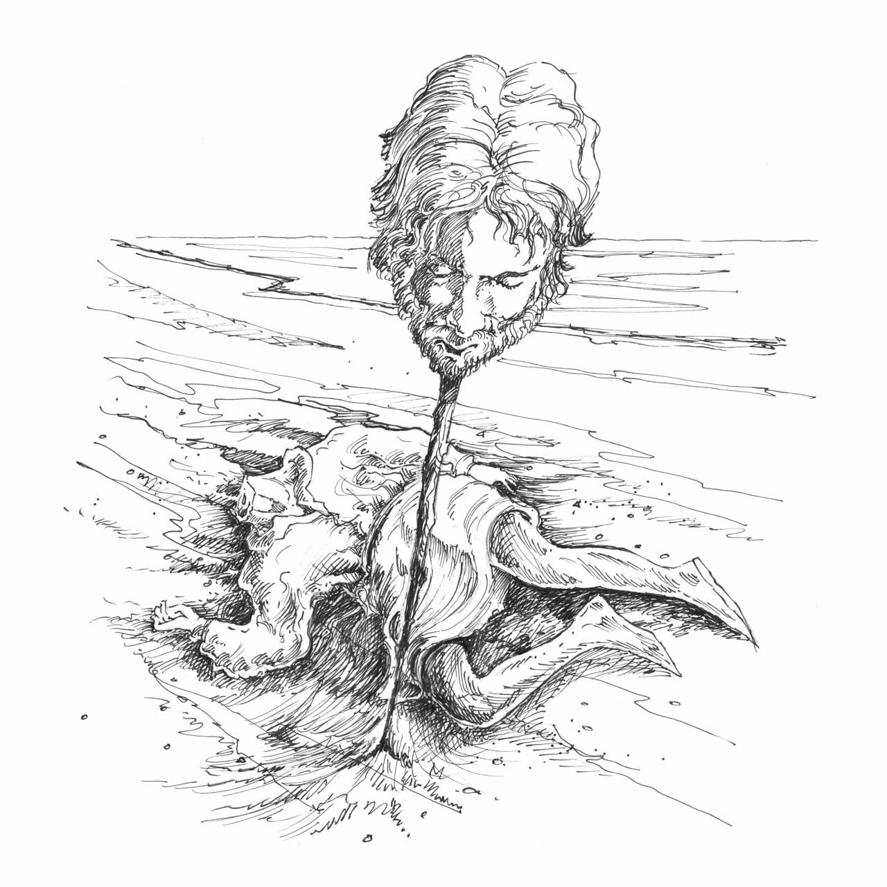 illustration of a head on a spike at Bamburgh Castle