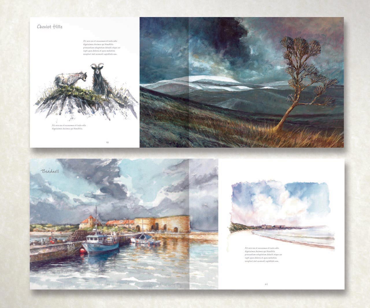 Northumberland Sketchbook inner spread example