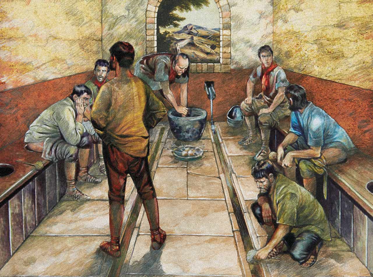 trompe-l’&oelig;il murals, tiling effects and friezes produced for the three museum restrooms