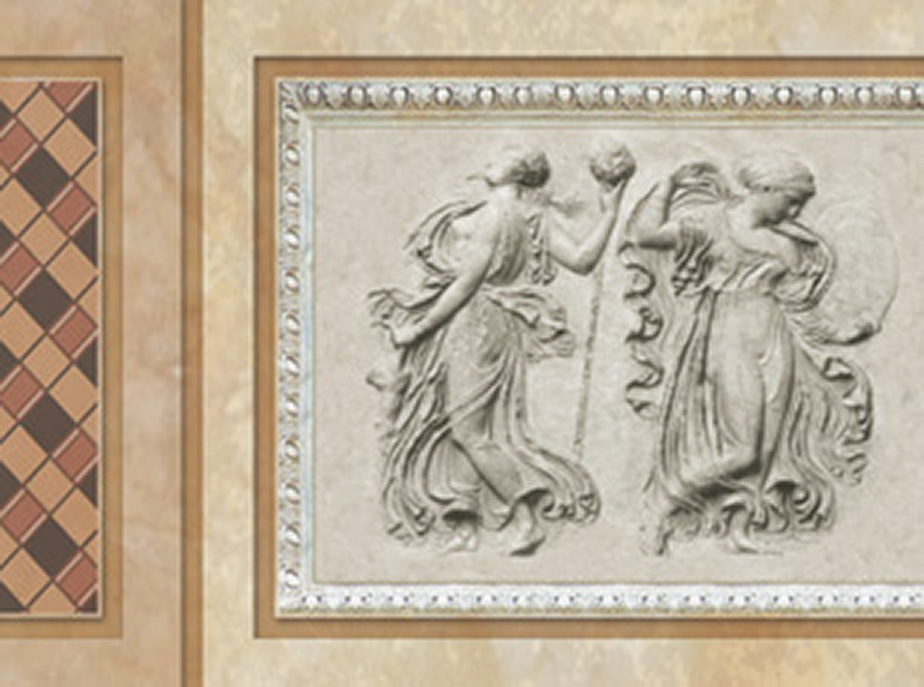 trompe-l’&oelig;il murals, tiling effects and friezes produced for the three museum restrooms