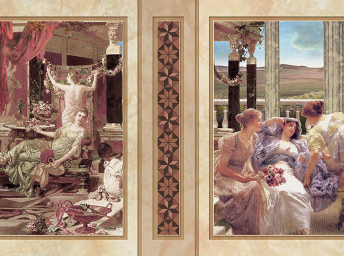 trompe-l’&oelig;il murals, tiling effects and friezes produced for the three museum restrooms