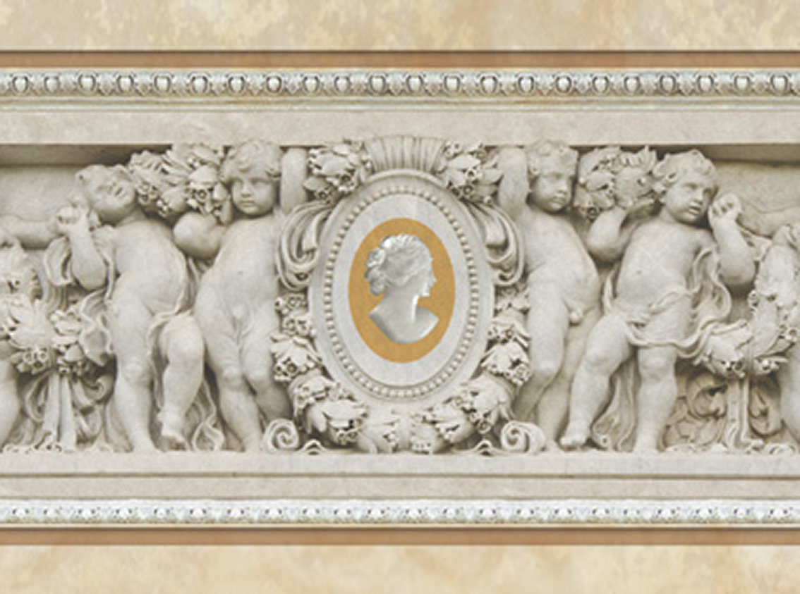 trompe-l’&oelig;il murals, tiling effects and friezes produced for the three museum restrooms